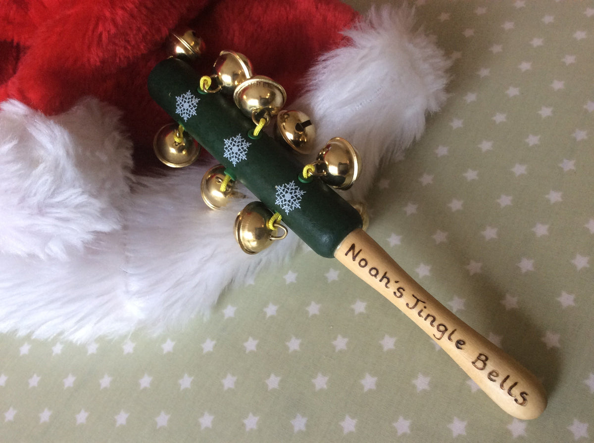 Festive personalised jingle bells green!