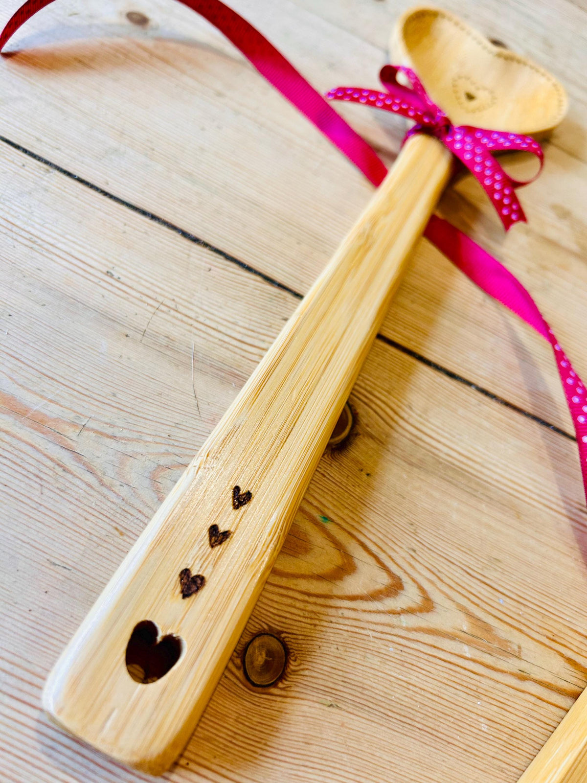 Personalised wooden heart spoon