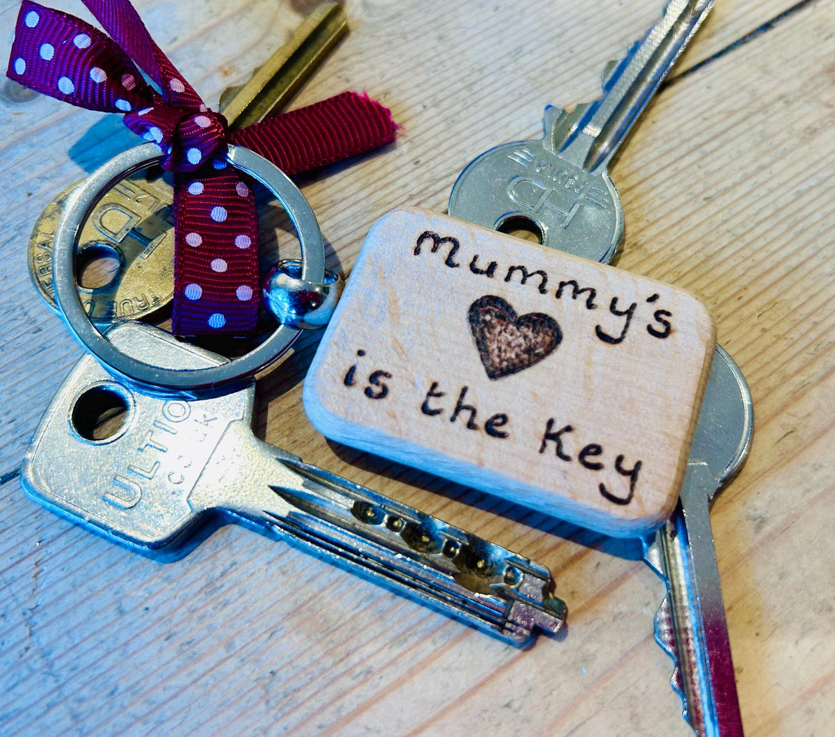 Personalised Daddy’s / Mummy’s love is the key - key ring