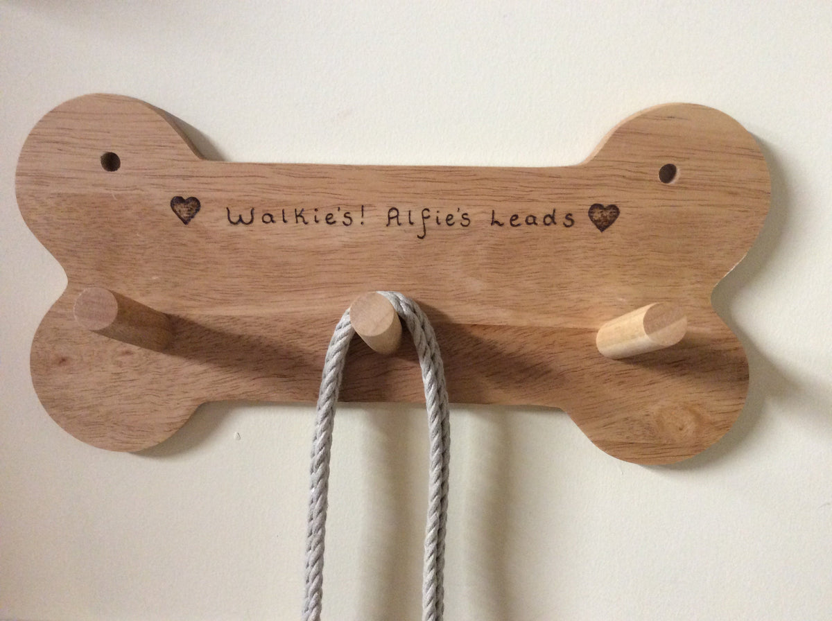 Personalised Bone shaped Dog Lead Hooks / Hanger / Coat Hanger