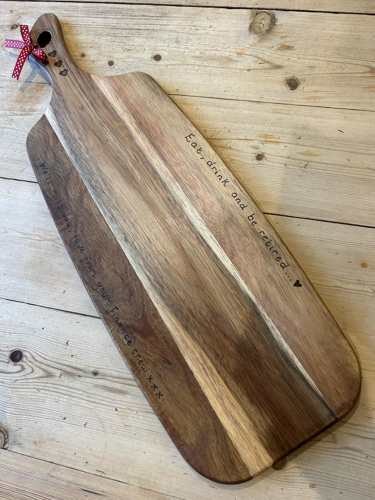 Personalised large acacia wooden charcuterie board