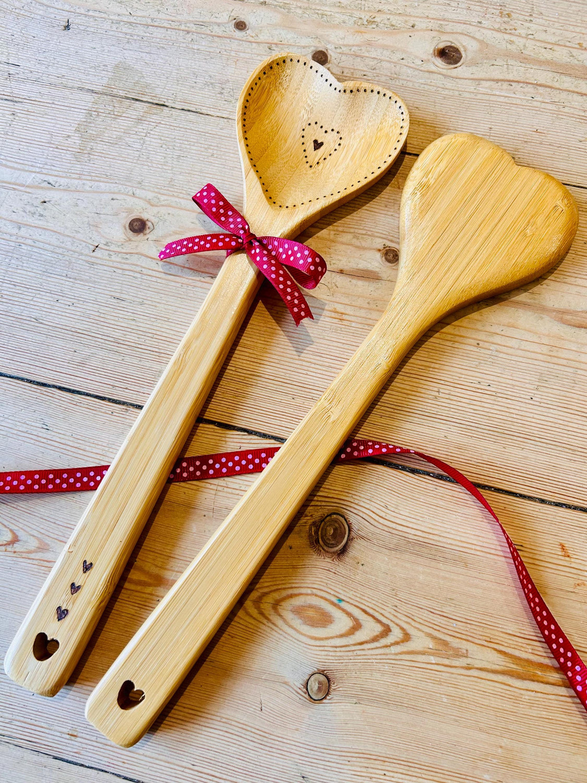 Personalised wooden heart spoon