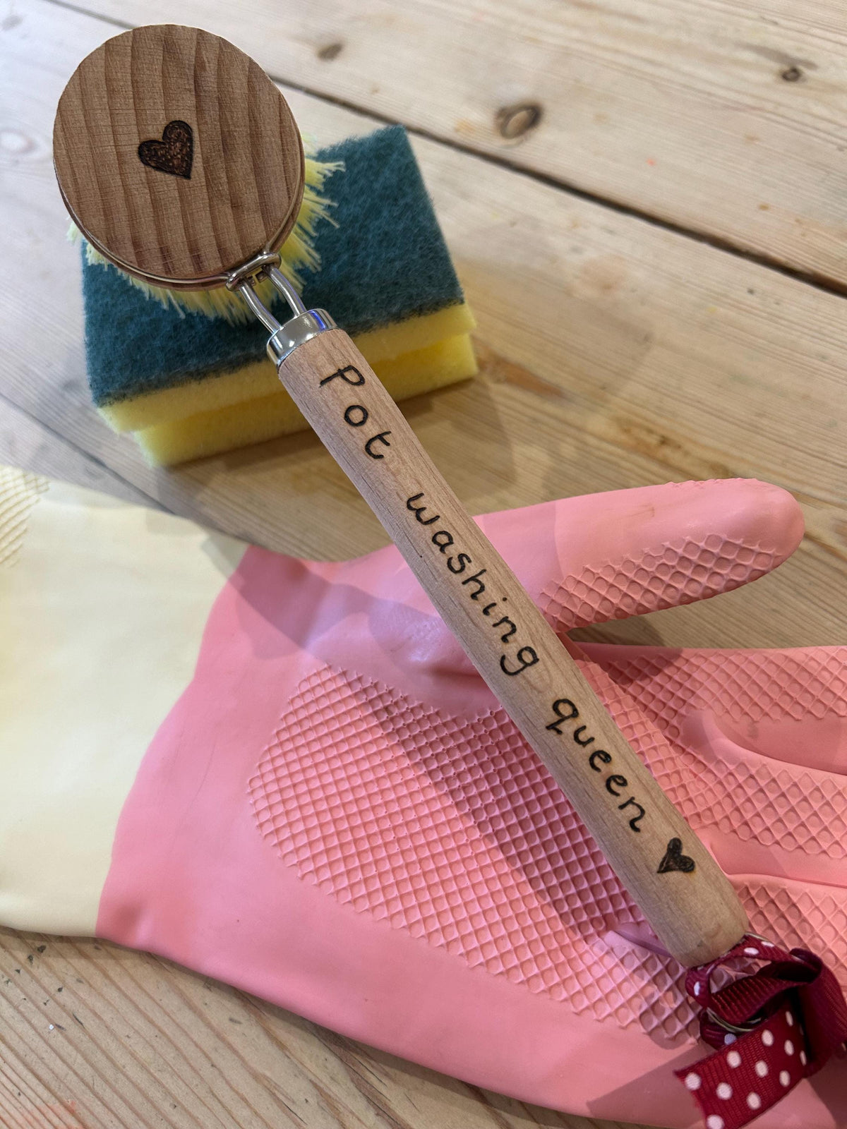 Personalised pot washing spring clean hand brush