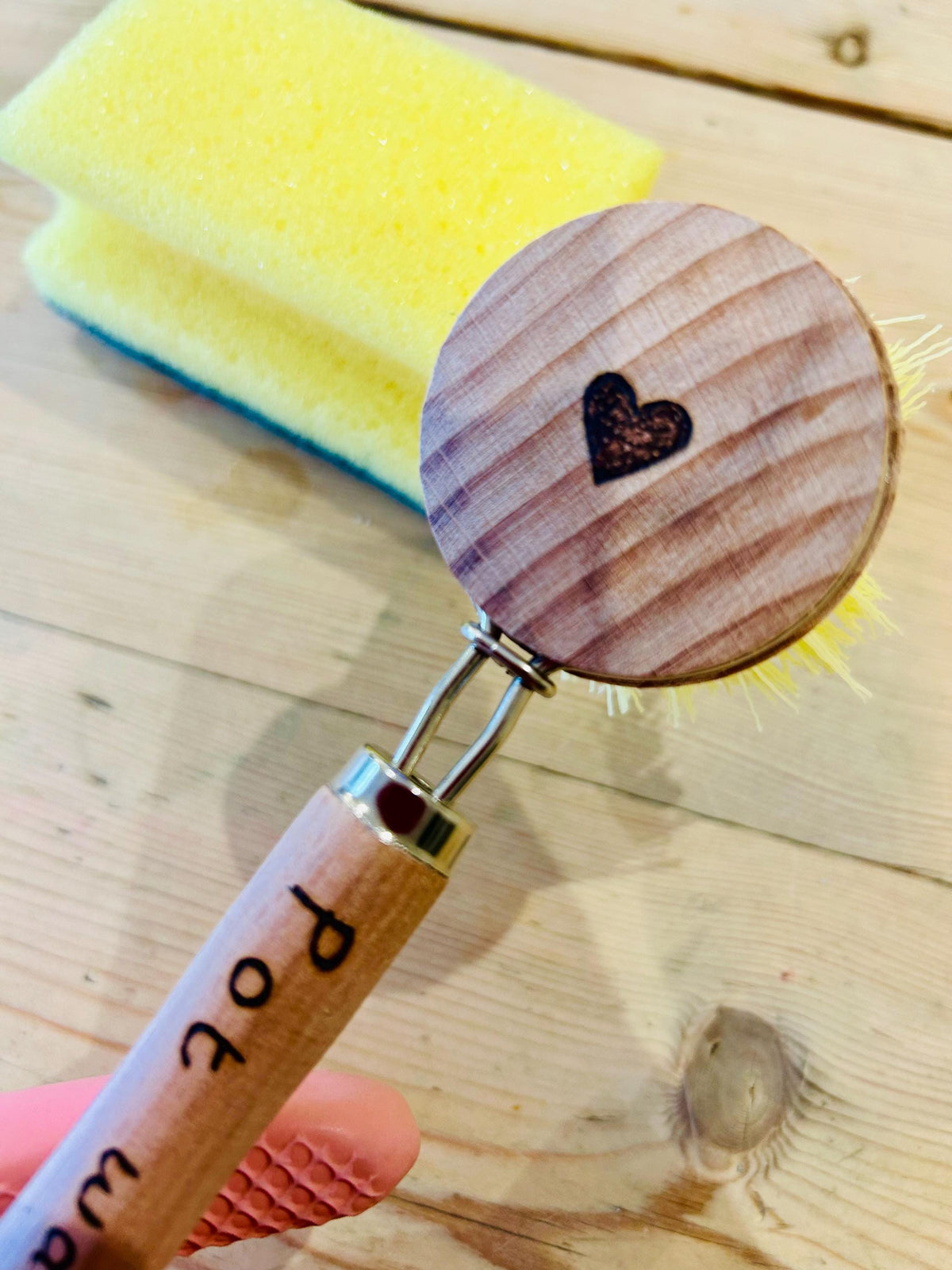 Personalised pot washing spring clean hand brush