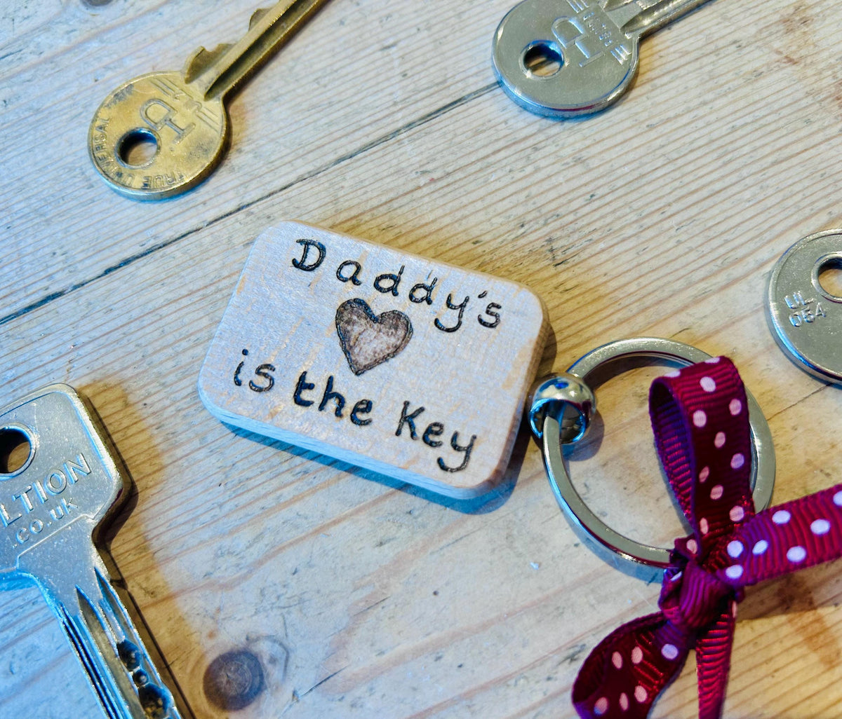 Personalised Daddy’s / Mummy’s love is the key - key ring