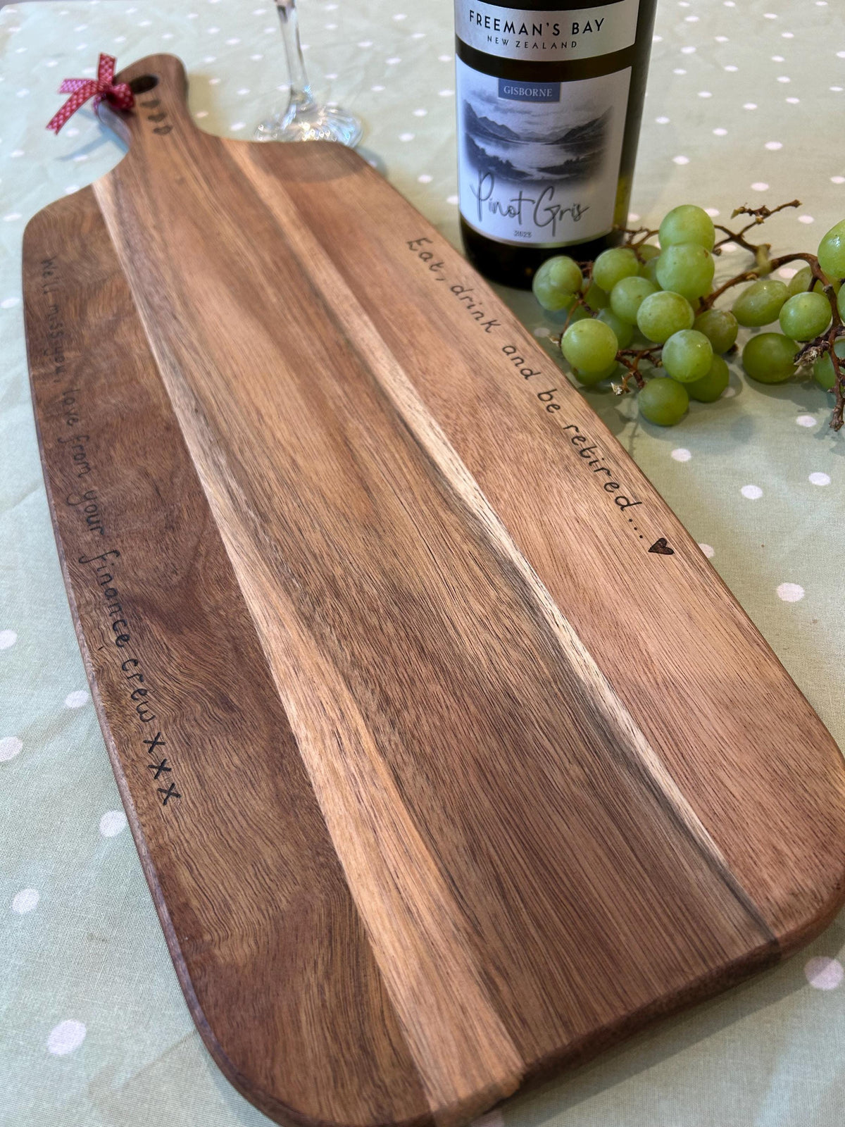 Personalised large acacia wooden charcuterie board