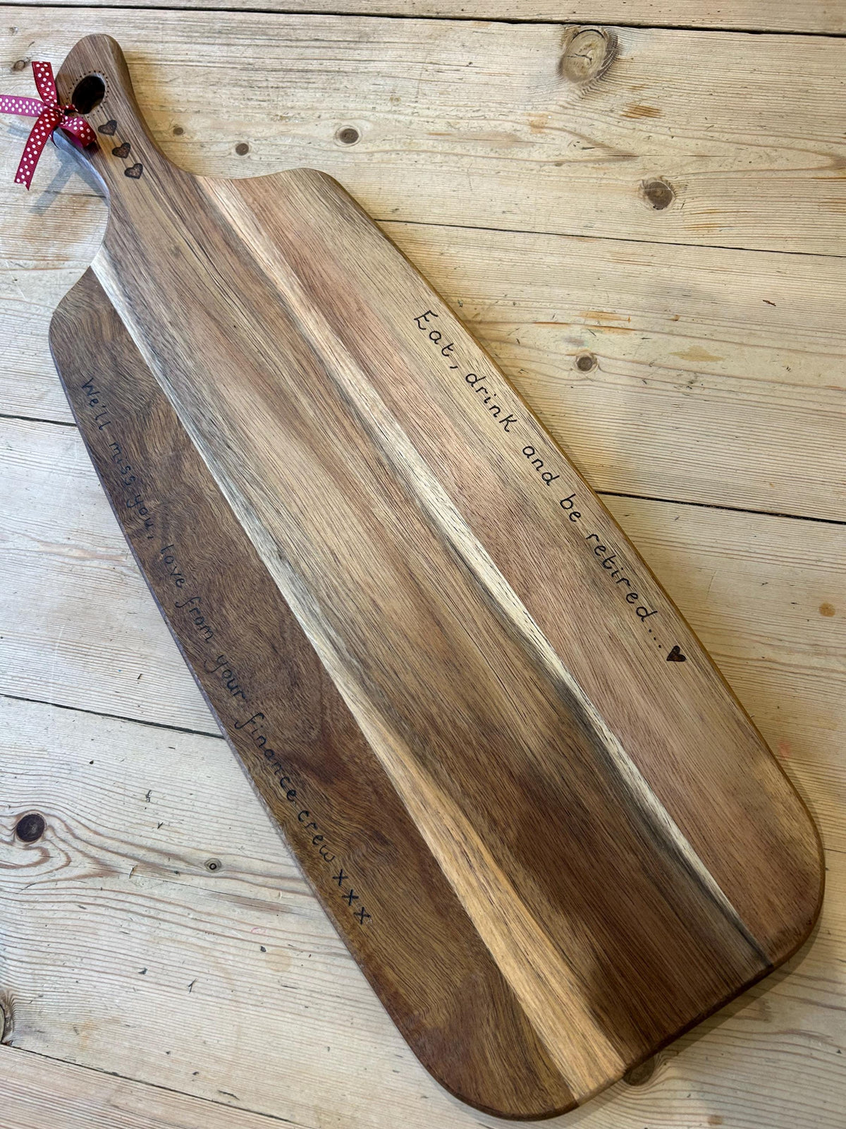 Personalised large acacia wooden charcuterie board