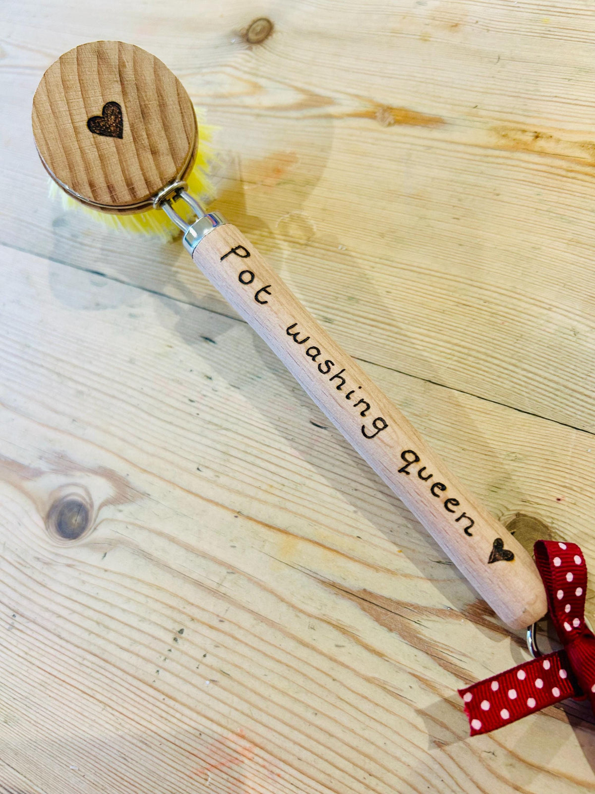 Personalised pot washing spring clean hand brush