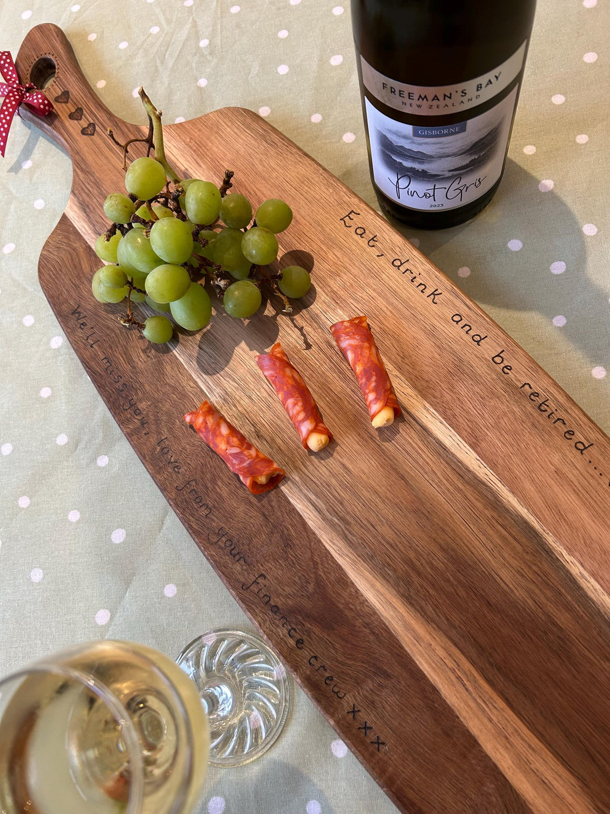 Personalised large acacia wooden charcuterie board