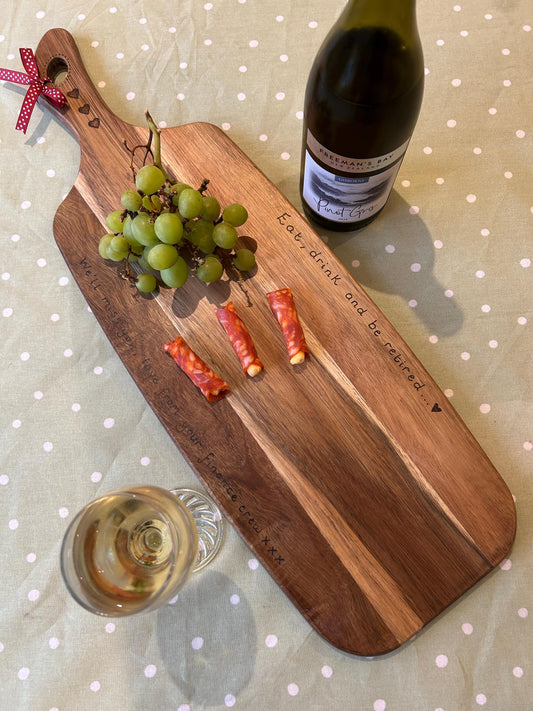Personalised large acacia wooden charcuterie board