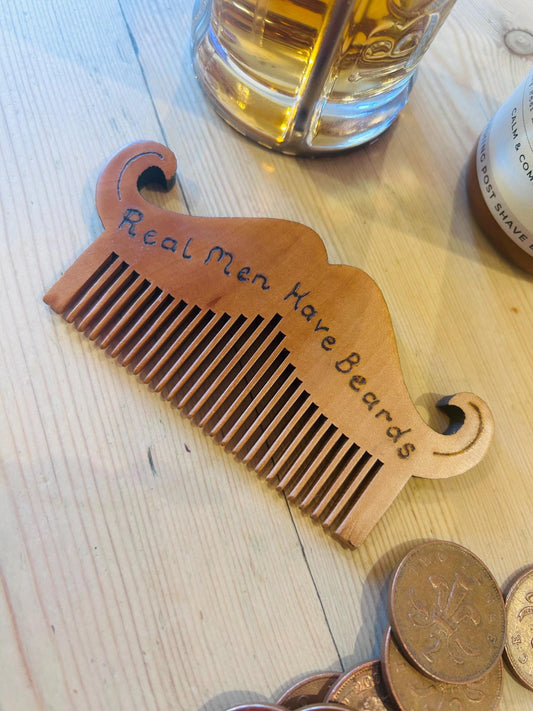 Personalised Moustache shaped facial comb