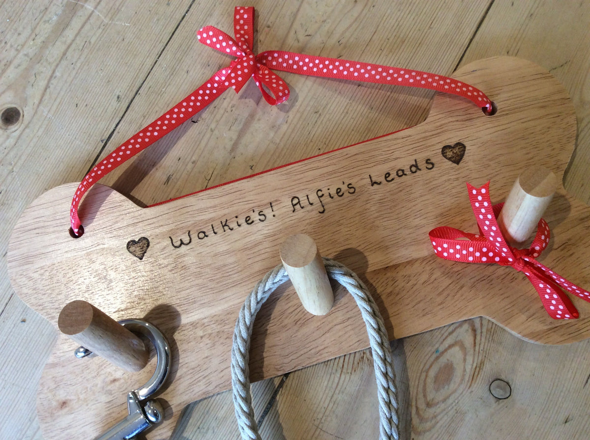 Personalised Bone shaped Dog Lead Hooks / Hanger / Coat Hanger