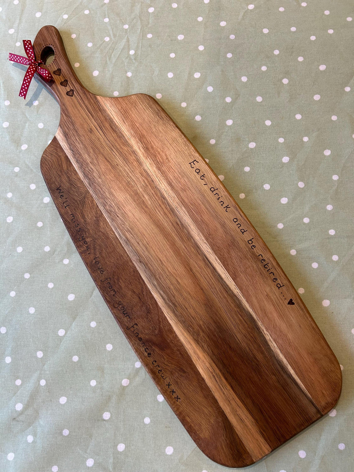 Personalised large acacia wooden charcuterie board
