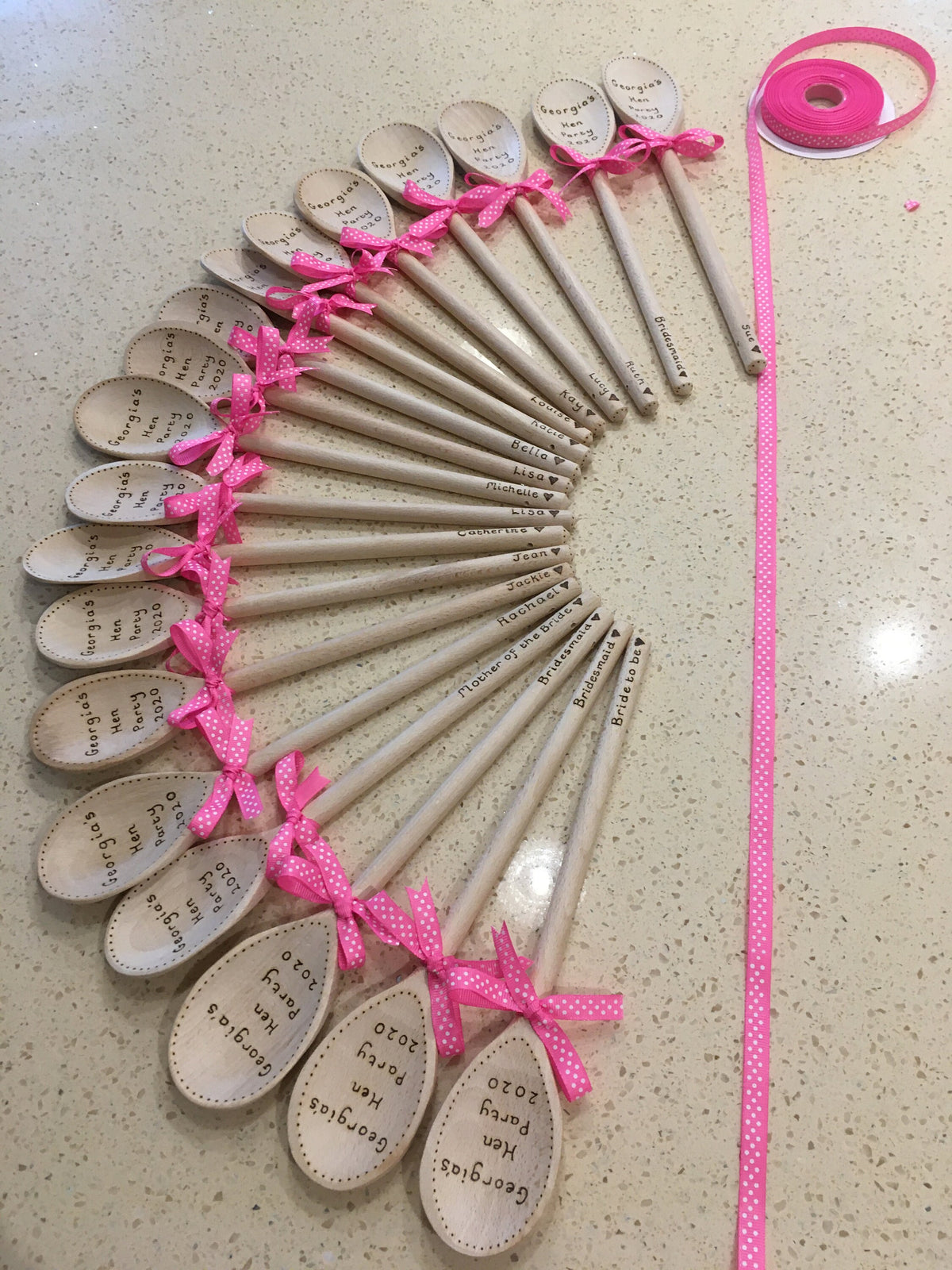 10 Personalised wooden spoons