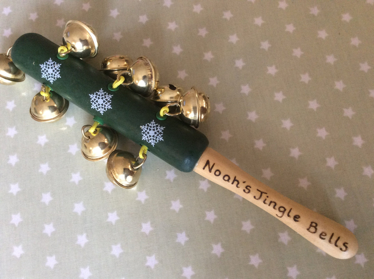 Festive personalised jingle bells green!