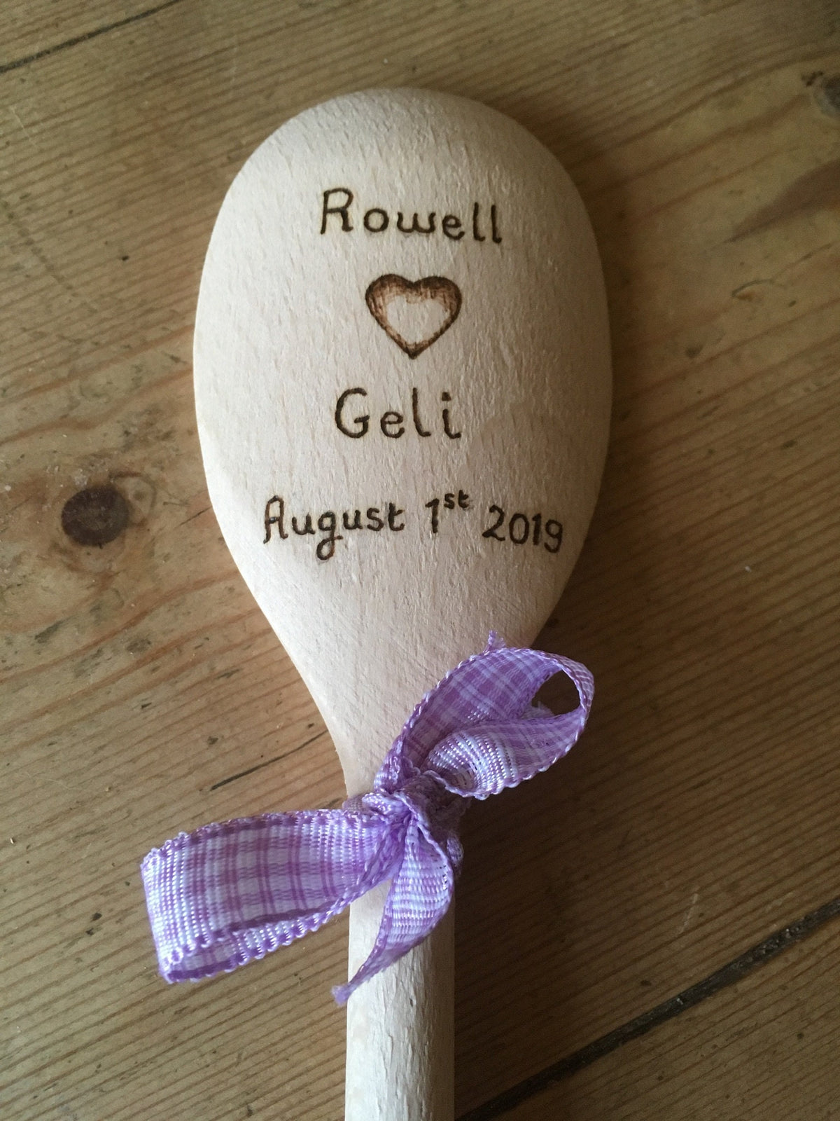Personalised wooden spoon