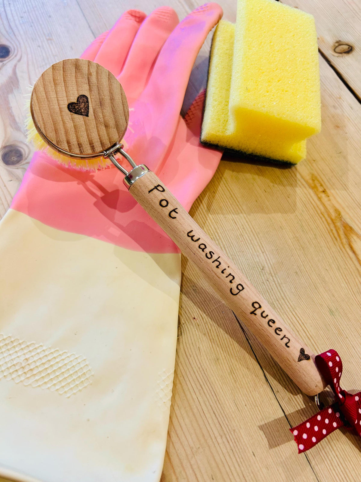 Personalised pot washing spring clean hand brush
